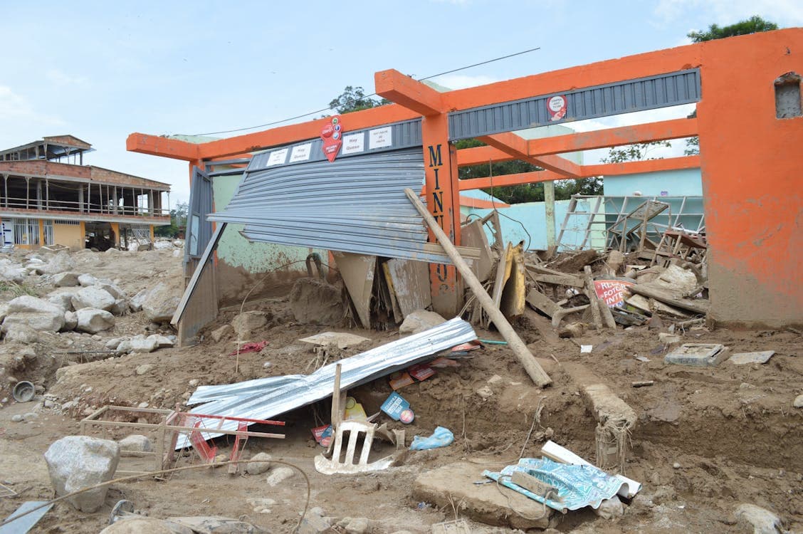 Factory destroyed by a hurricane