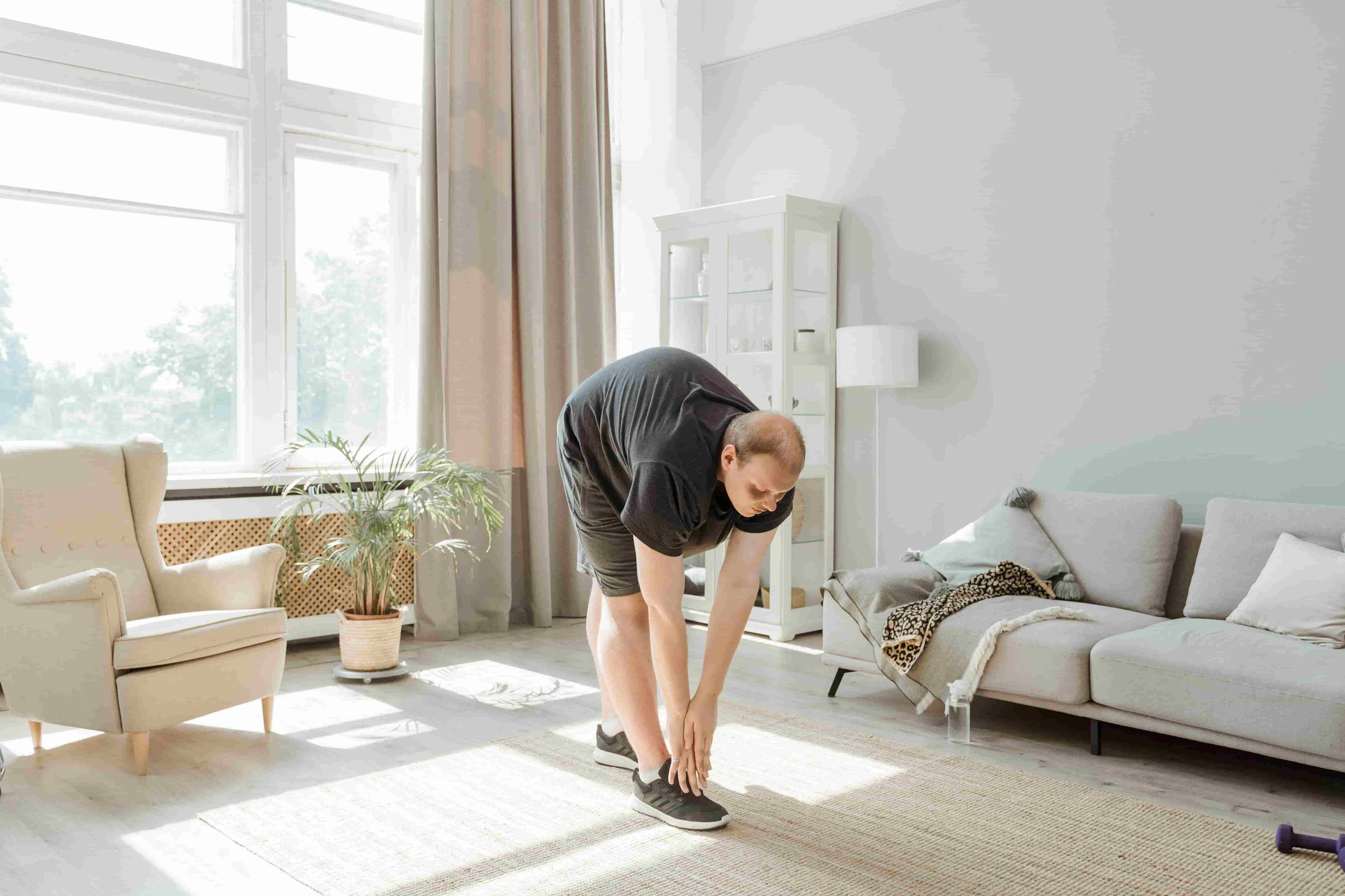 Person exercising at home