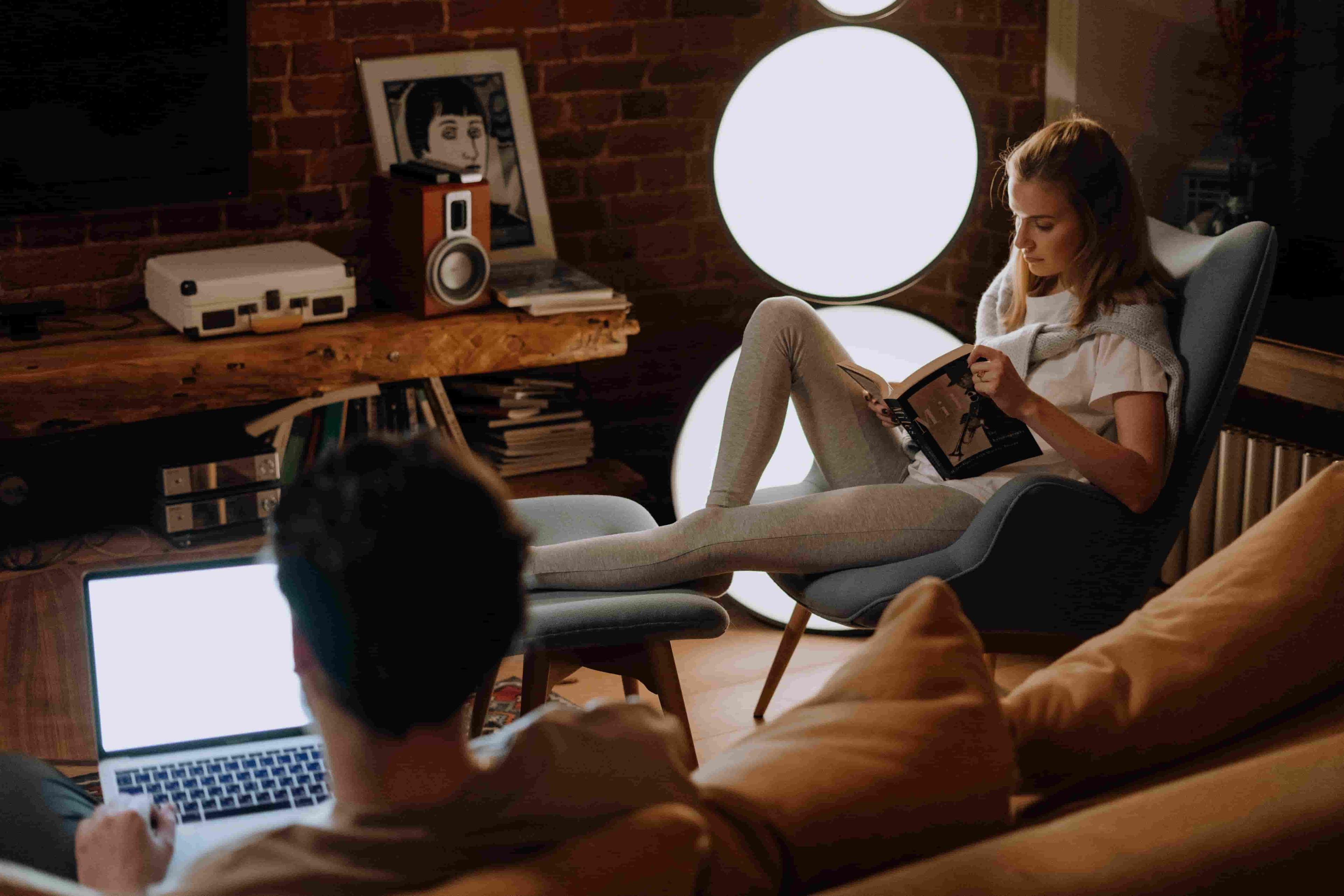 Person working from their living room