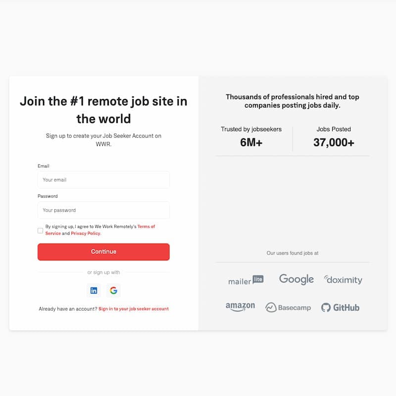 We Work Remotely screenshot