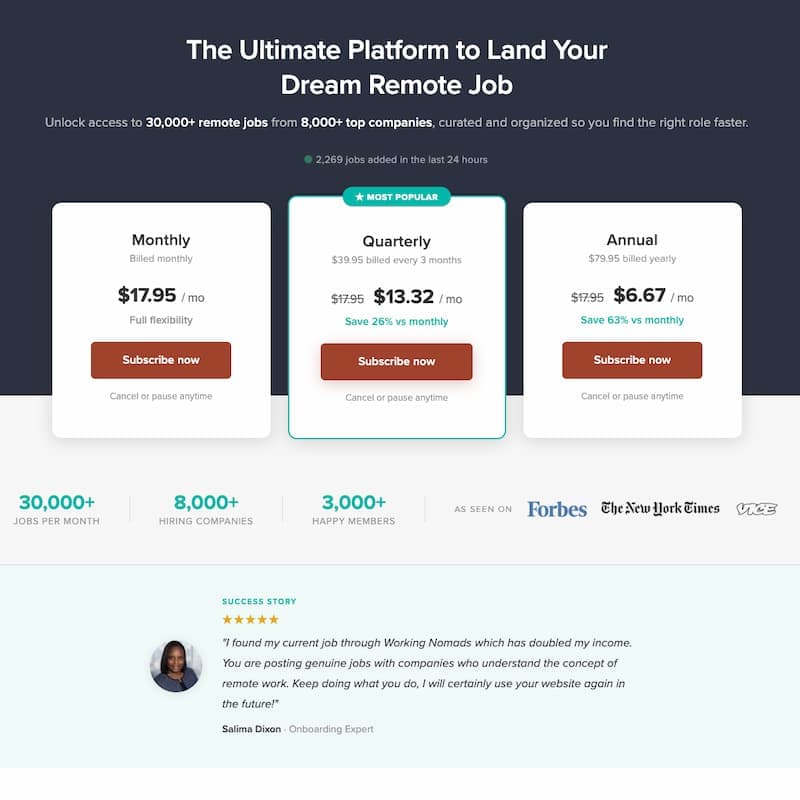Working Nomads screenshot