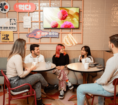 Wise team doing a coffee break together