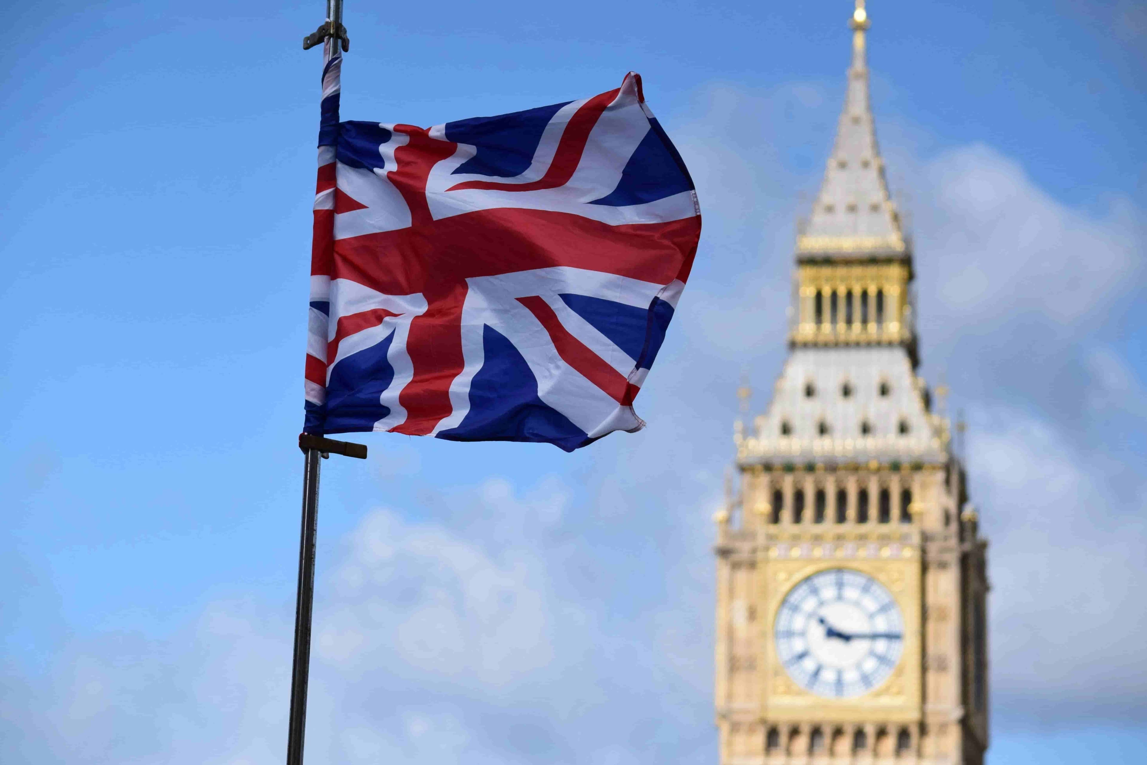 UK flag waiving in London