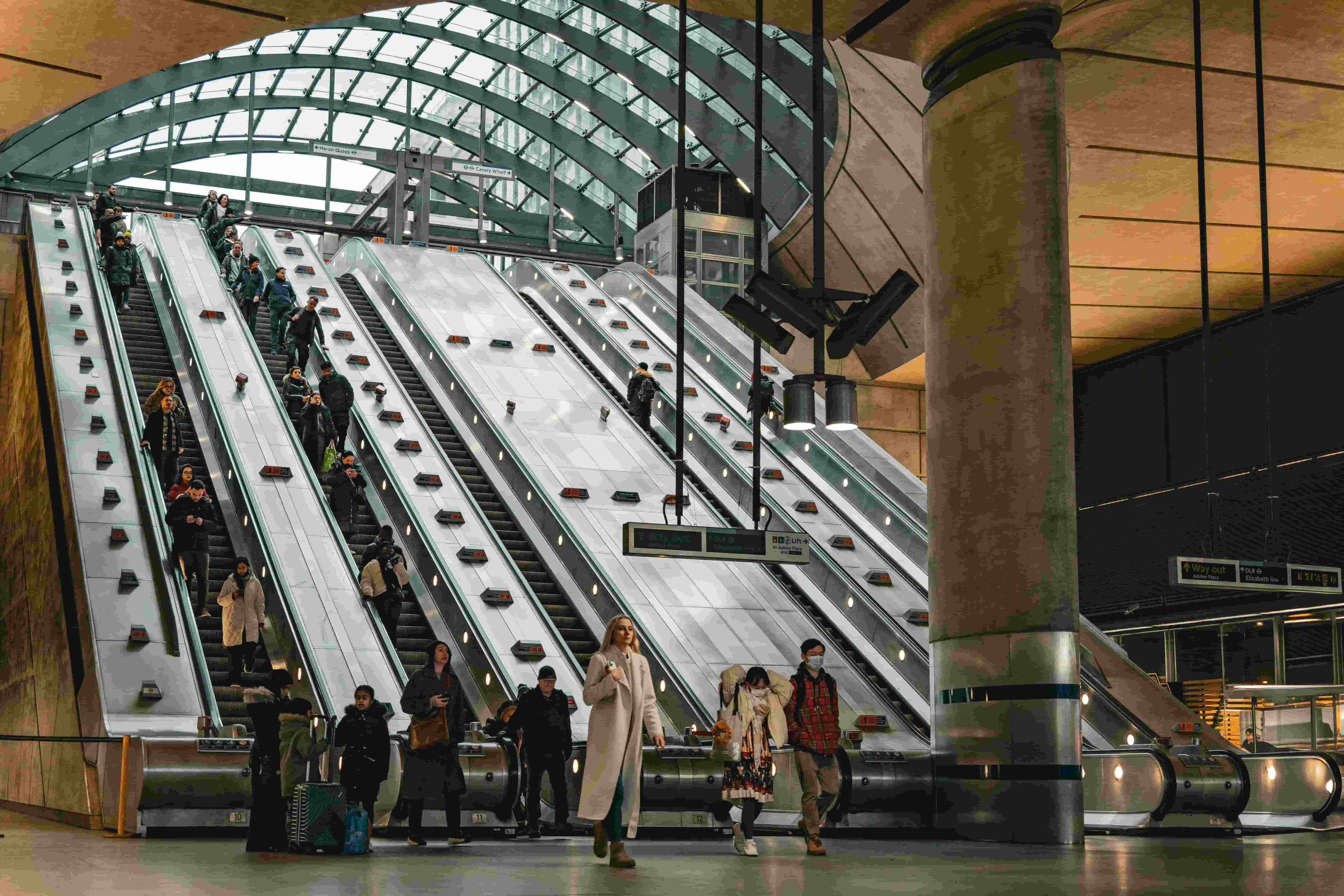 View of inside the underground in London