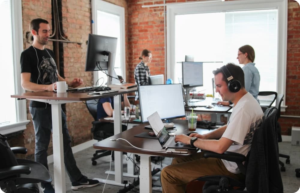 Mapbox team working in office